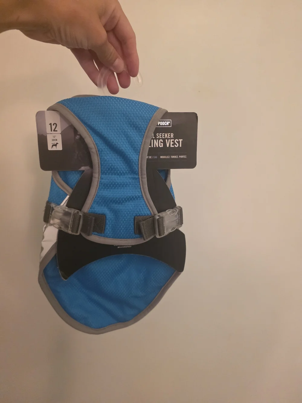 Canada Pooch Chill Seeker Cooling Vest in Blue and Gray